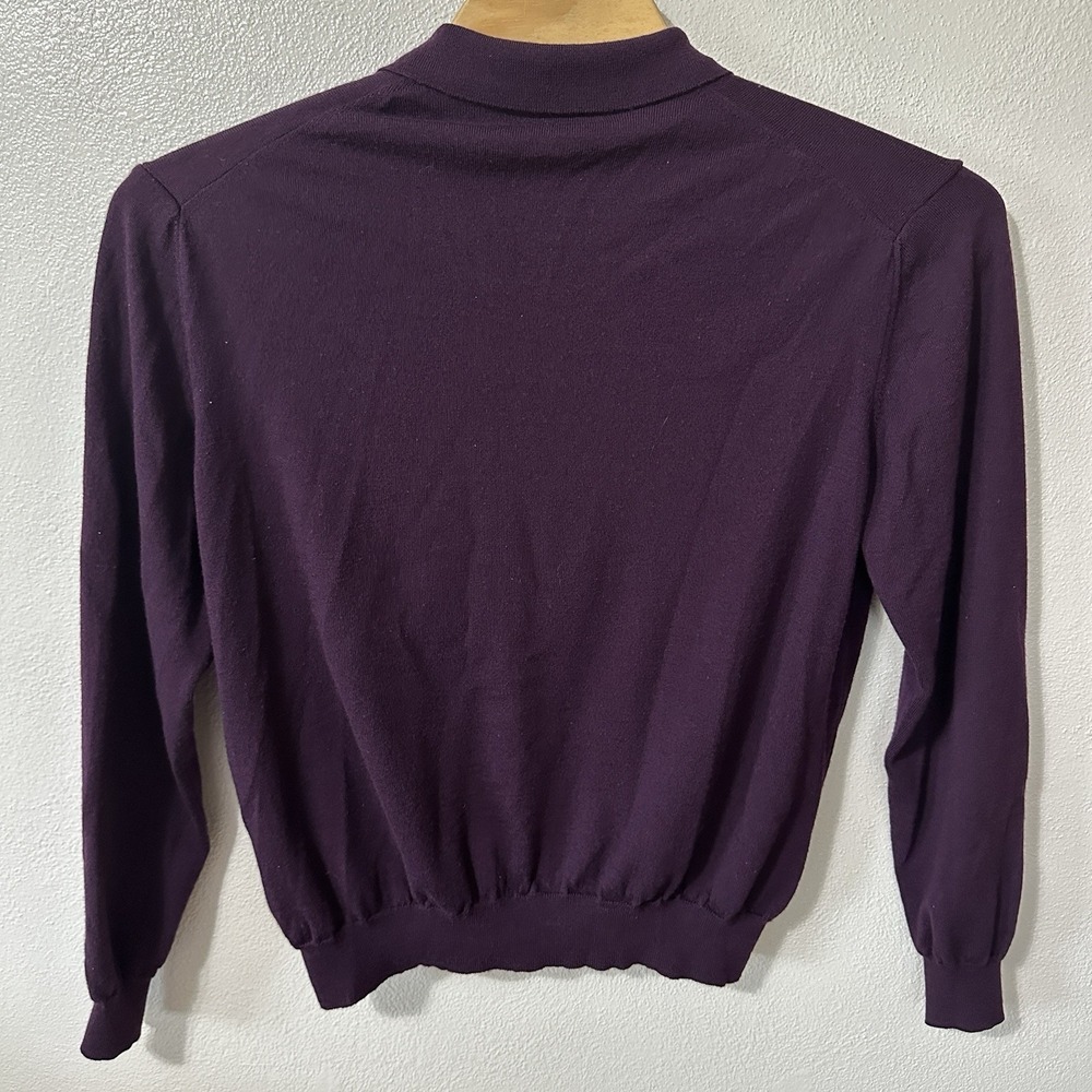 Toscano Firenze Polo Sweater 100% Merino Wool Made In Italy Men's XXL Purple - Picture 3 of 5